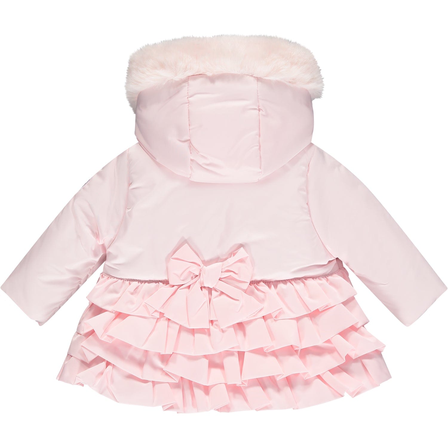 LITTLE A - Ella Frill Jacket With Faux Fur Trim - Baby Pink