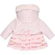 LITTLE A - Ella Frill Jacket With Faux Fur Trim - Baby Pink