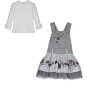 LAPIN HOUSE - Jewel Pinafore With Blouse - Grey