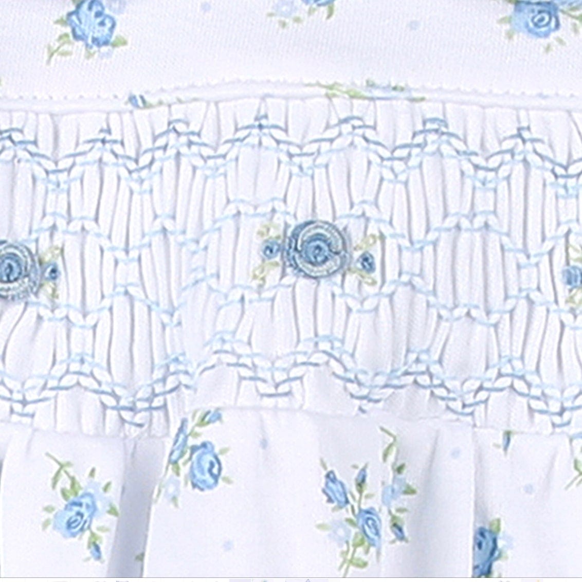 MAGNOLIA BABY - Anna’s Smocked Receiving Blanket - Blue