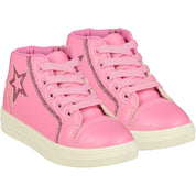 A DEE - Star High Top Lace Trainer - Pink Candy