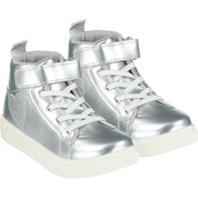 A DEE - Sweetheart Glitter High Top Trainers - Silver