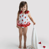 MEIA PATA - Provence Strawberries Print Swimsuit - Red