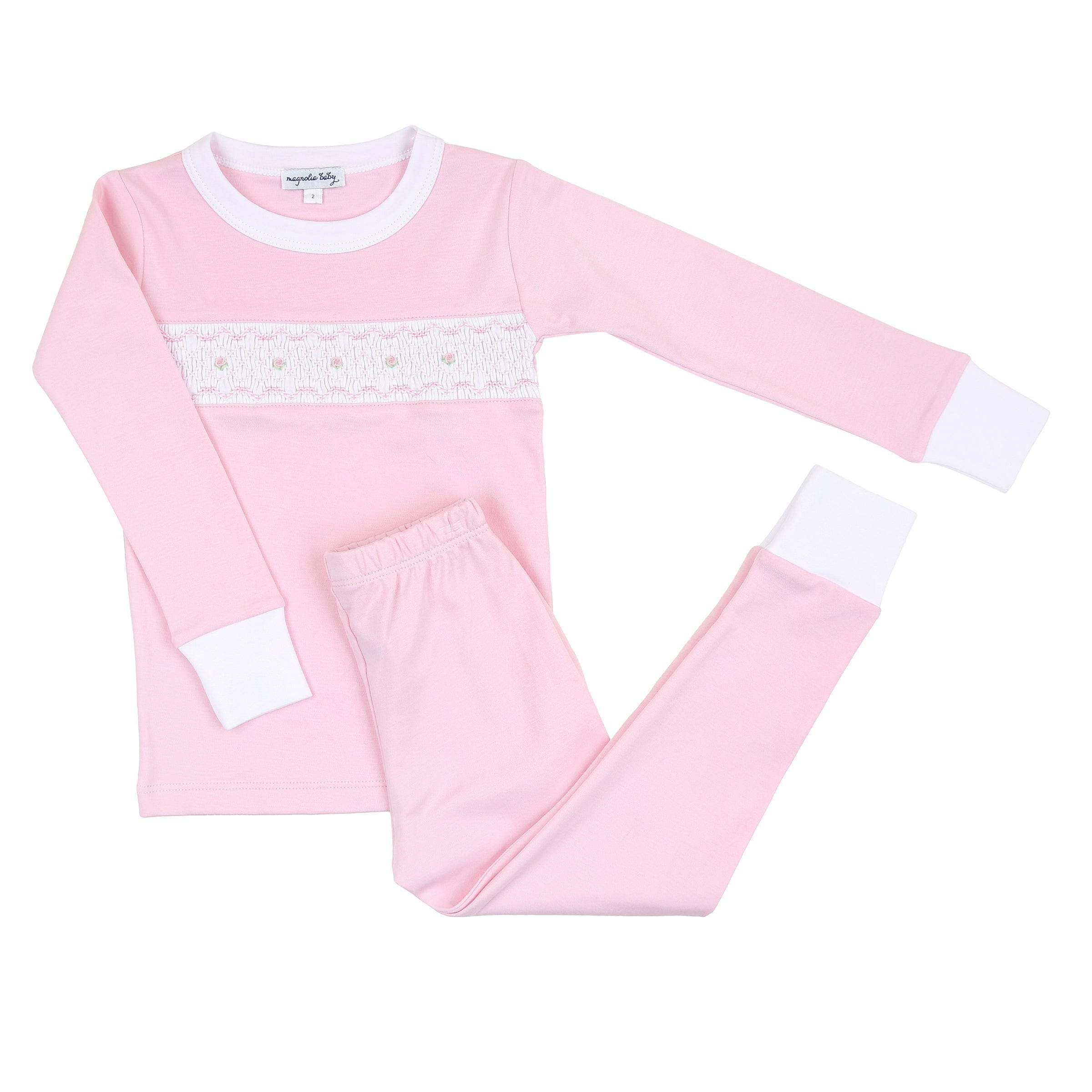 MAGNOLIA BABY - Kate & Luke Smocked Pyjamas - Pink