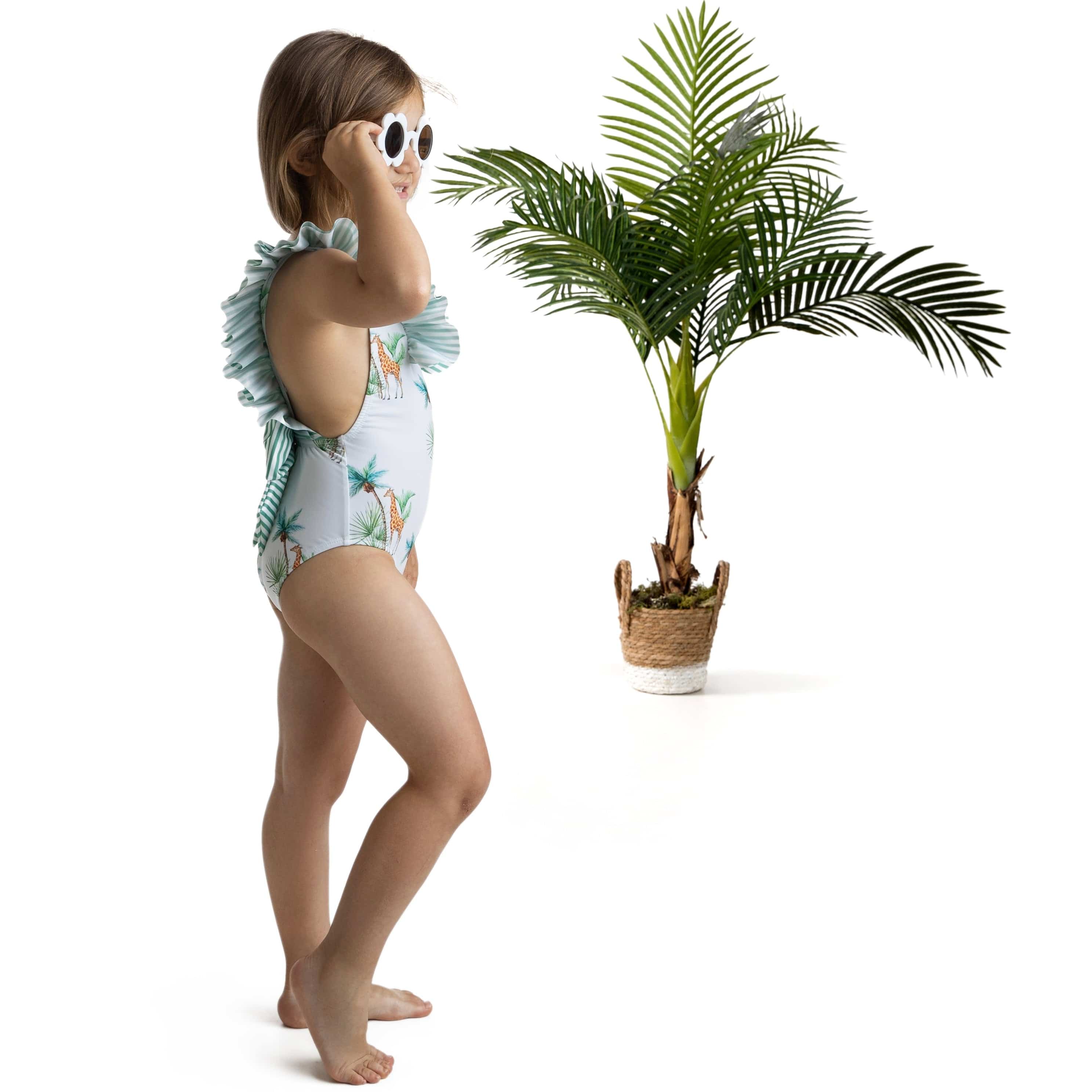 MEIA PATA - Saint Anne Giraffe Print Swimsuit - Green