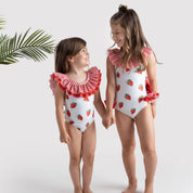 MEIA PATA - Saint Tropez Strawberries Print Swimsuit - Red
