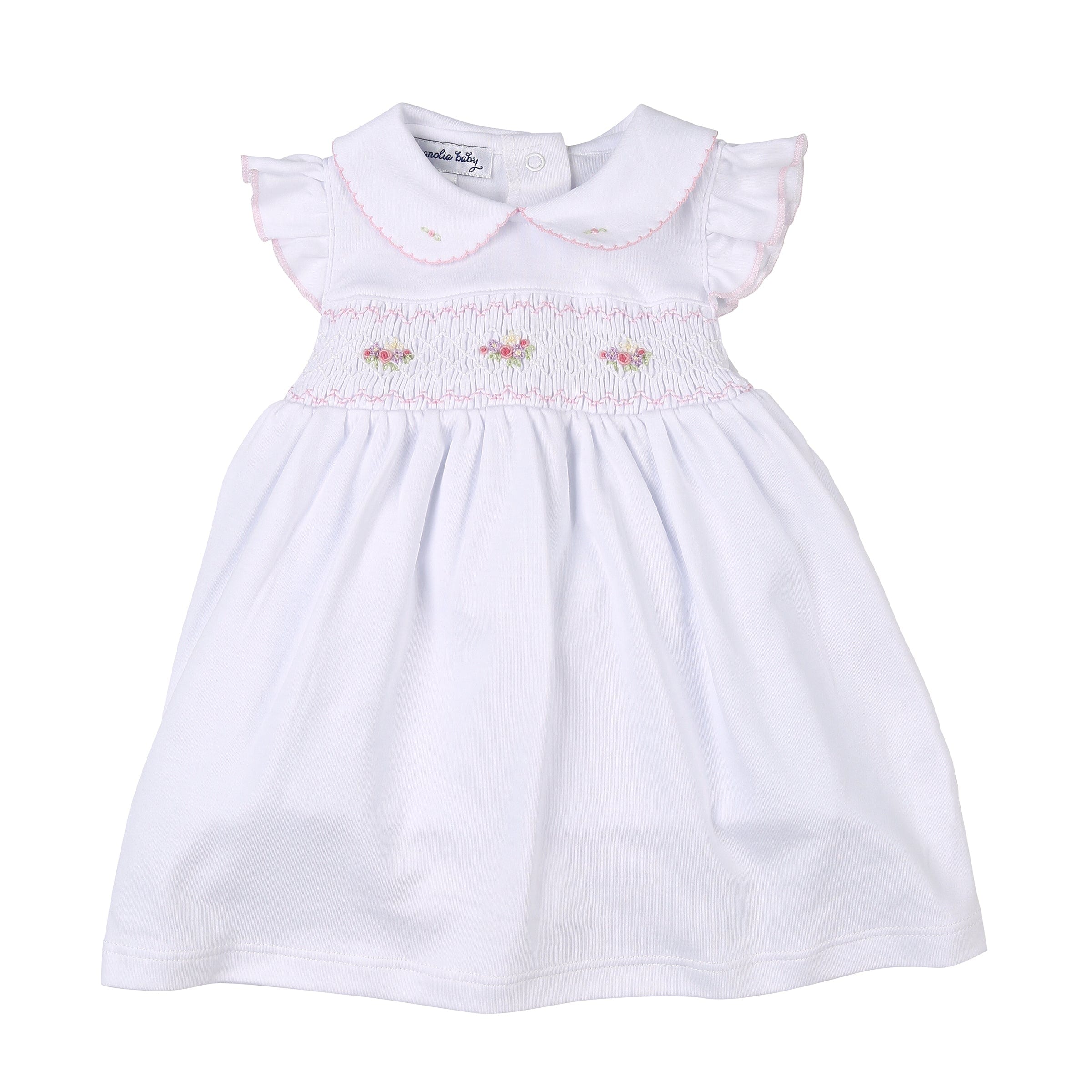 MAGNOLIA BABY - Lindsay Smocked Dress Set - White