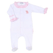 MAGNOLIA BABY - Tiny Elephant Ruffle Babygrow - Pink