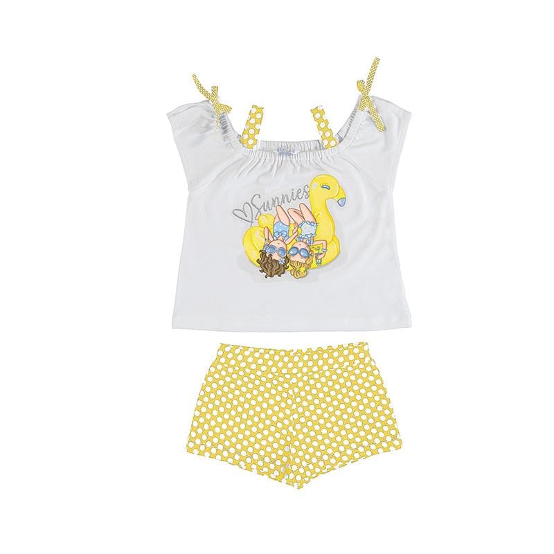 MAYORAL - Flamingo Short Set - Yellow