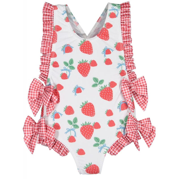 SAL & PIMENTA - Strawberry Berries & Bows Swimsuit - White