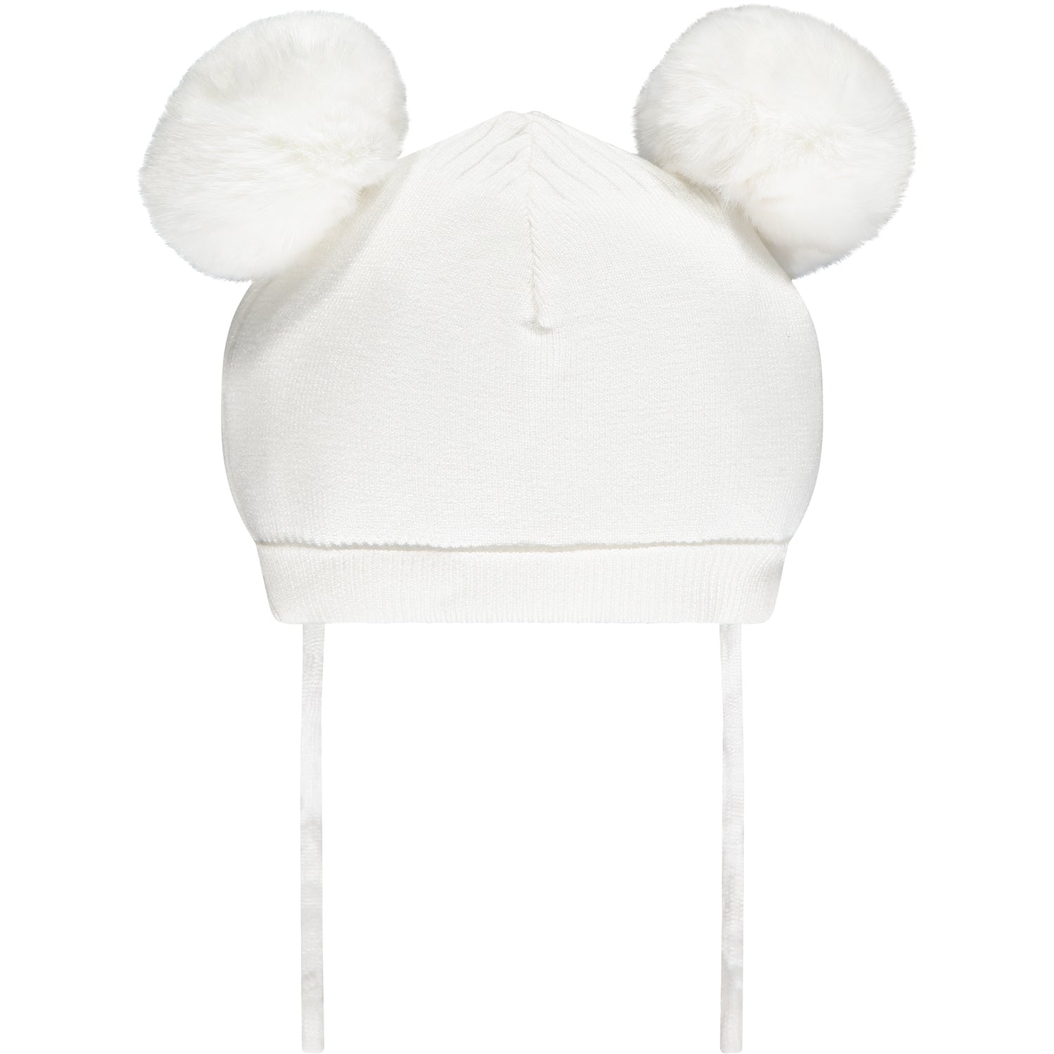 LITTLE A - Elisha Double Pom Pom Hat - White