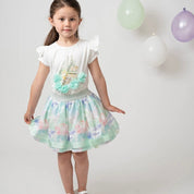 CARAMELO KIDS - Diamanté Carousel Skirt Set - Mint