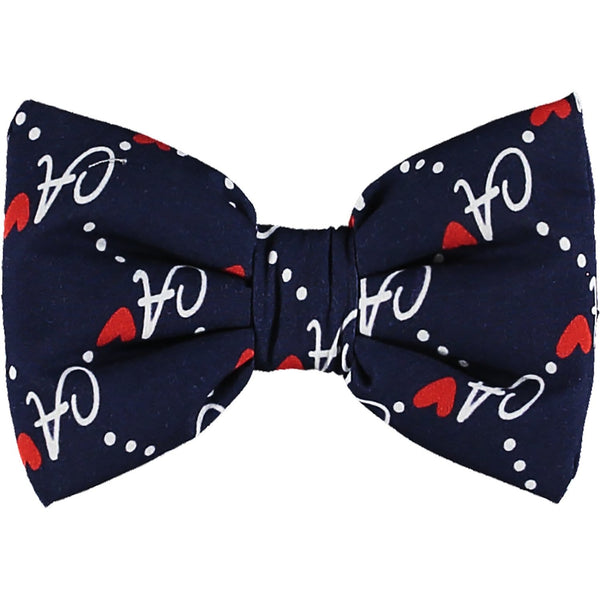 A DEE - Logo Print Bow Clip - Navy/Red