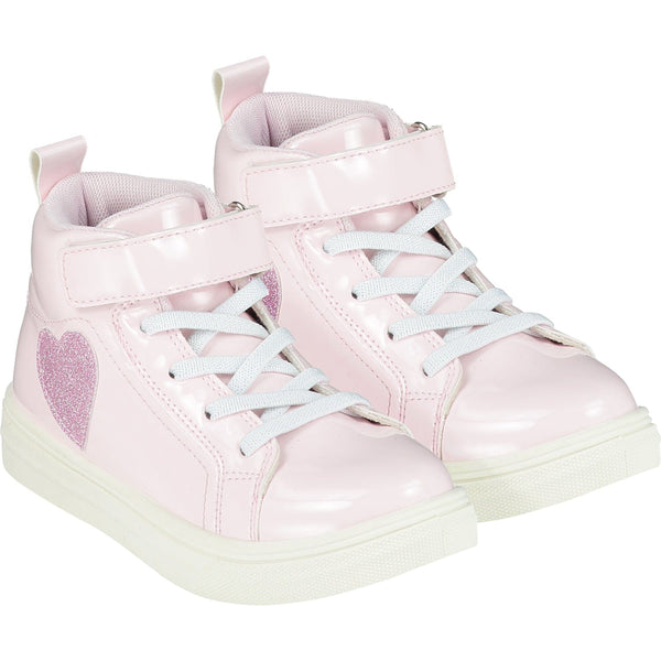 A DEE - Sweetheart Glitter High Top Trainers - Pale Pink
