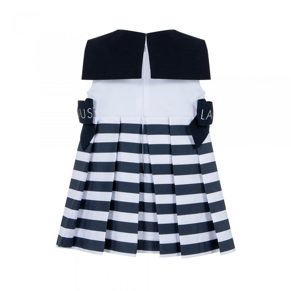 LAPIN HOUSE - Pleated Stripe Sailor Dress - Navy