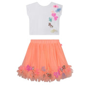 BILLIEBLUSH - Butterfly Skirt Set - Peach