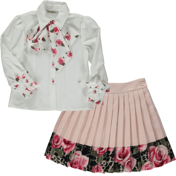 PICCOLA SPERANZA - Rose Skirt Set & Clip - Pink