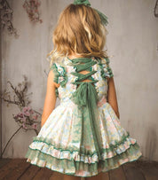 LA AMAPOLA - Garden Puffball Dress - Green