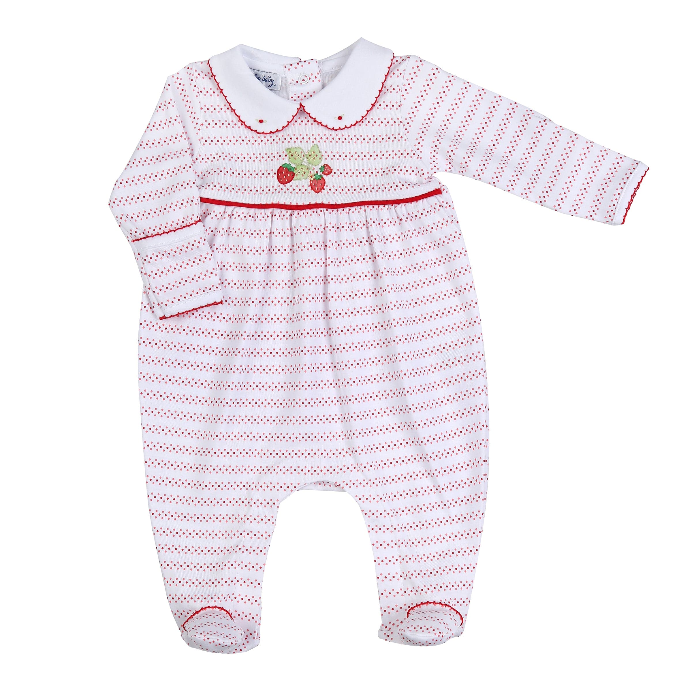 MAGNOLIA BABY - So Berry Cute Embroidered Collared Babygrow & Blanket - Red