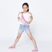 BILLIEBLUSH - Top & Fun Denim Short  & Jacket Set - White