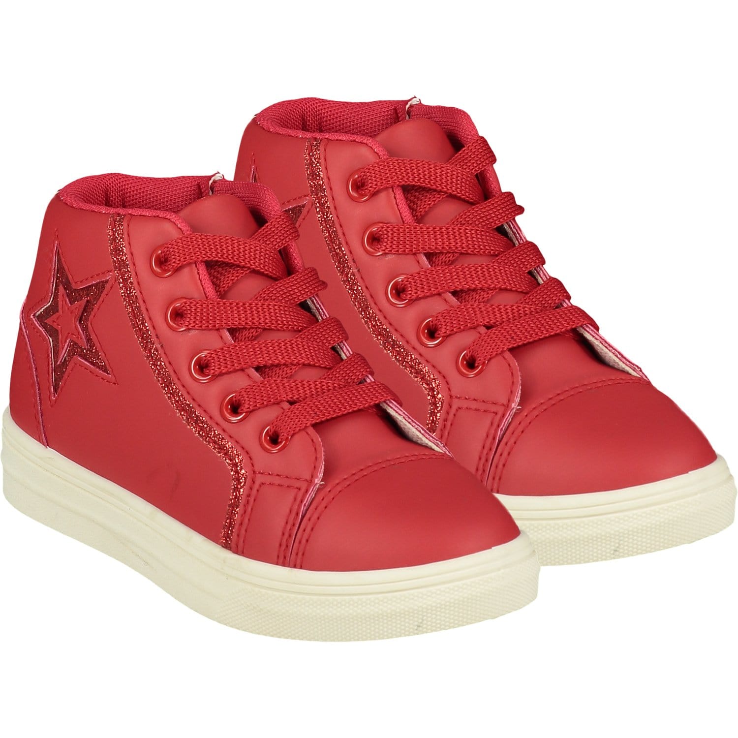 A DEE - Star High Top Lace Trainer - Red