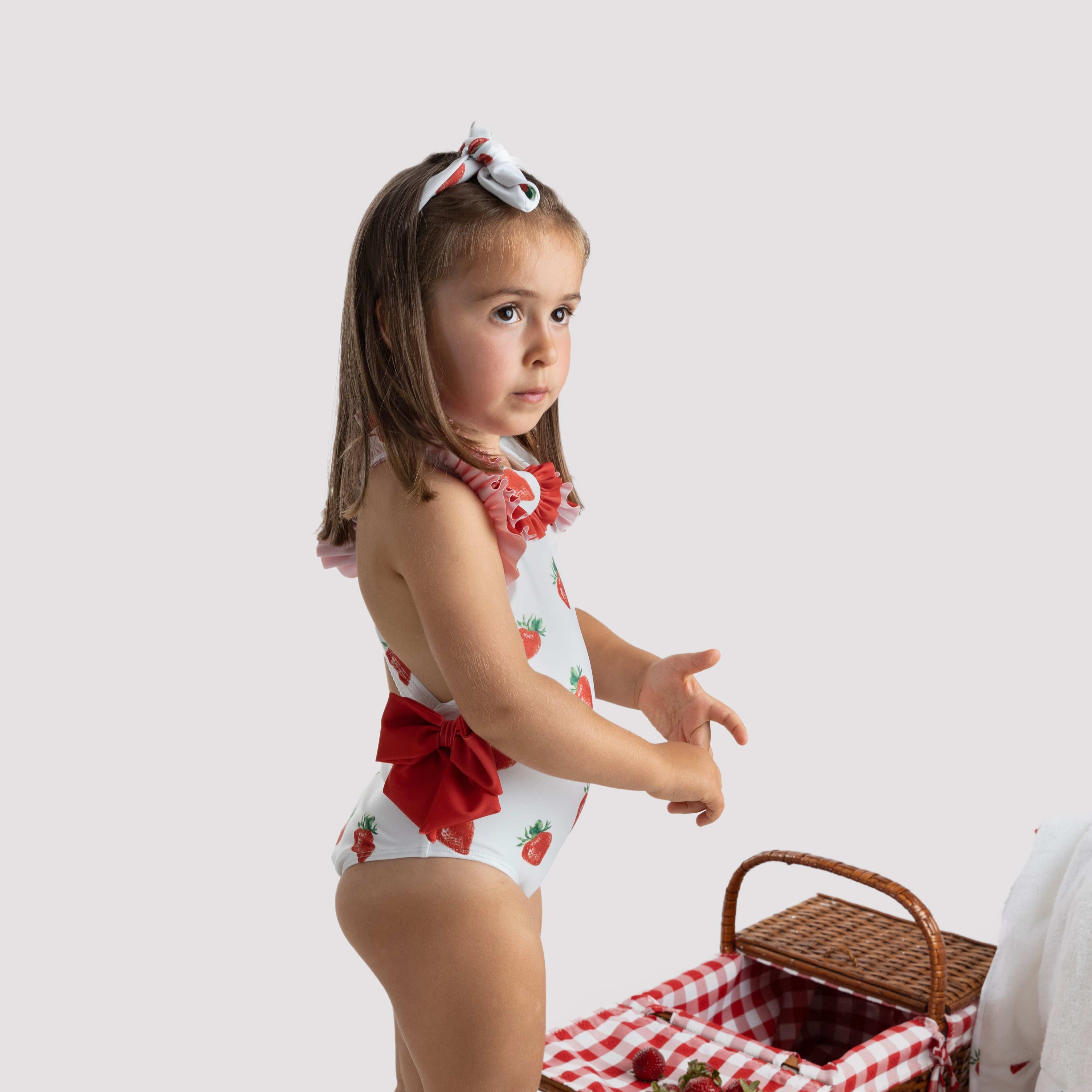 MEIA PATA - Cassis Strawberries Print Swimsuit - Red
