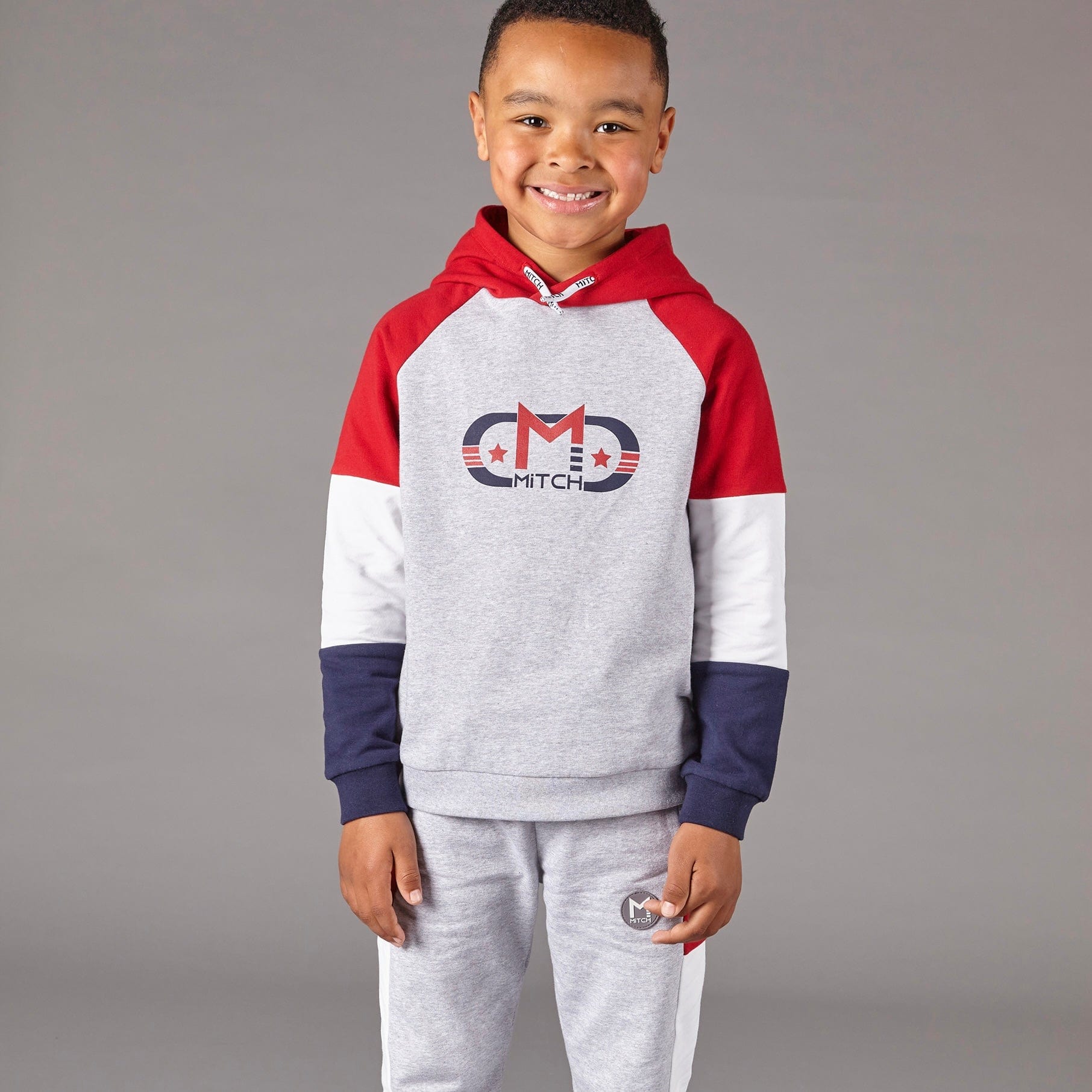 MITCH - Treviso Contrast Panel Hoody Tracksuit - Grey