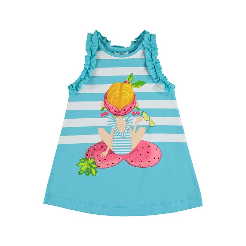 MAYORAL - Strawberry Girl Dress - Turquoise