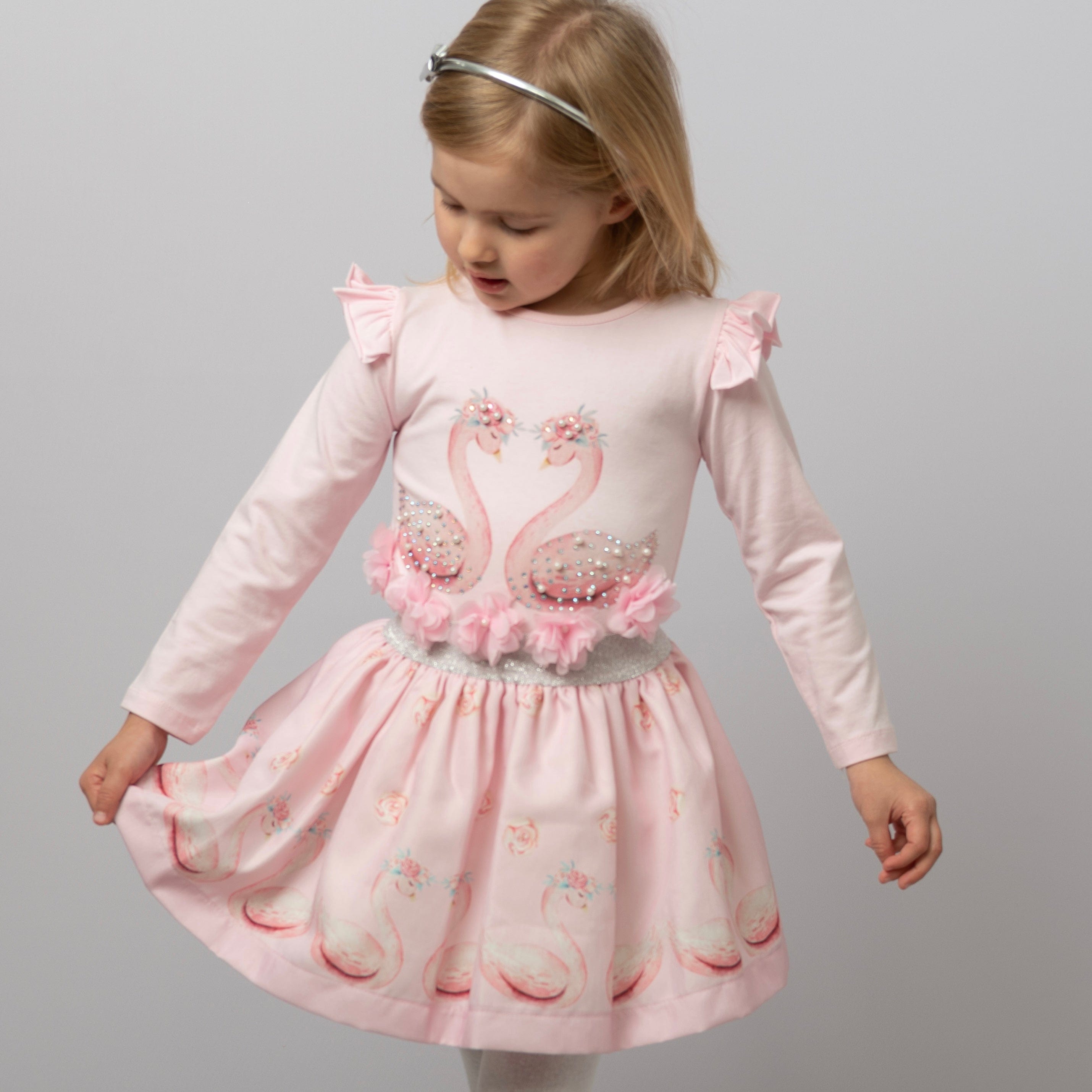 CARAMELO KIDS - Swan Skirt Set - Pink