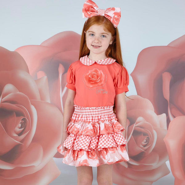 A DEE - Yvonne Garden Party Triple Frill Skirt Set - Coral