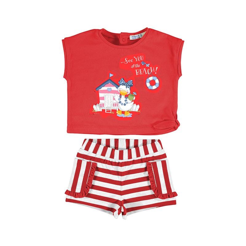 MAYORAL - Duck Top & Short Set - Red