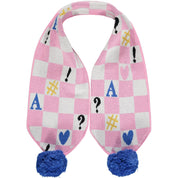 A DEE - Gazette Symbol Knitted Scarf - Pink Candy