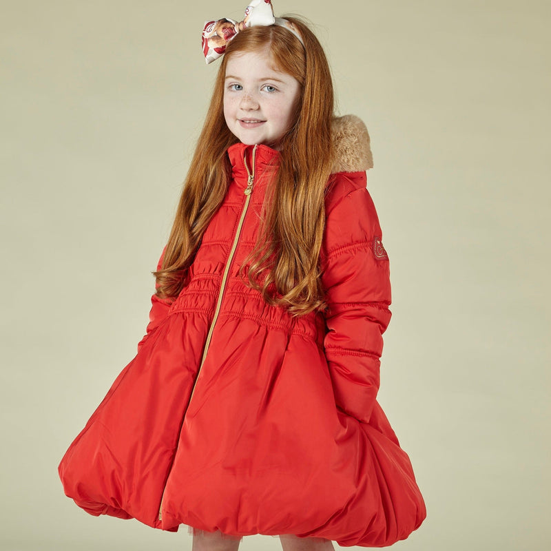 A DEE - Maisy Faux Fur Hooded Jacket - Red