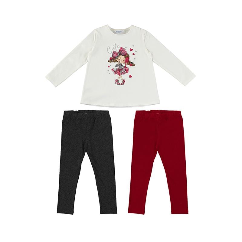 MAYORAL - Cute Girl Legging Set - Black