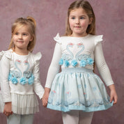 CARAMELO KIDS - Swan Skirt Set - Blue