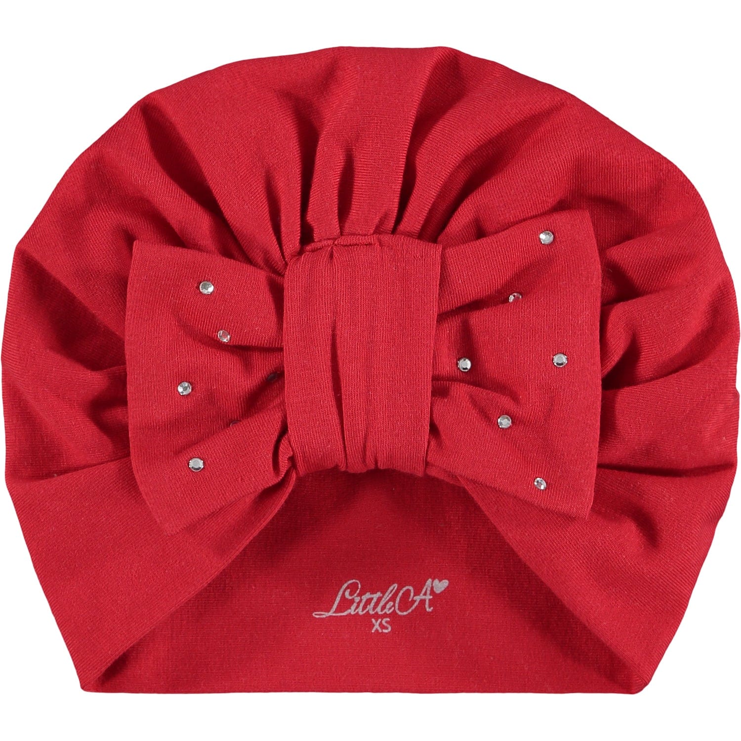LITTLE A - Flossy Diamante Turban - Red