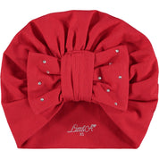 LITTLE A - Flossy Diamante Turban - Red