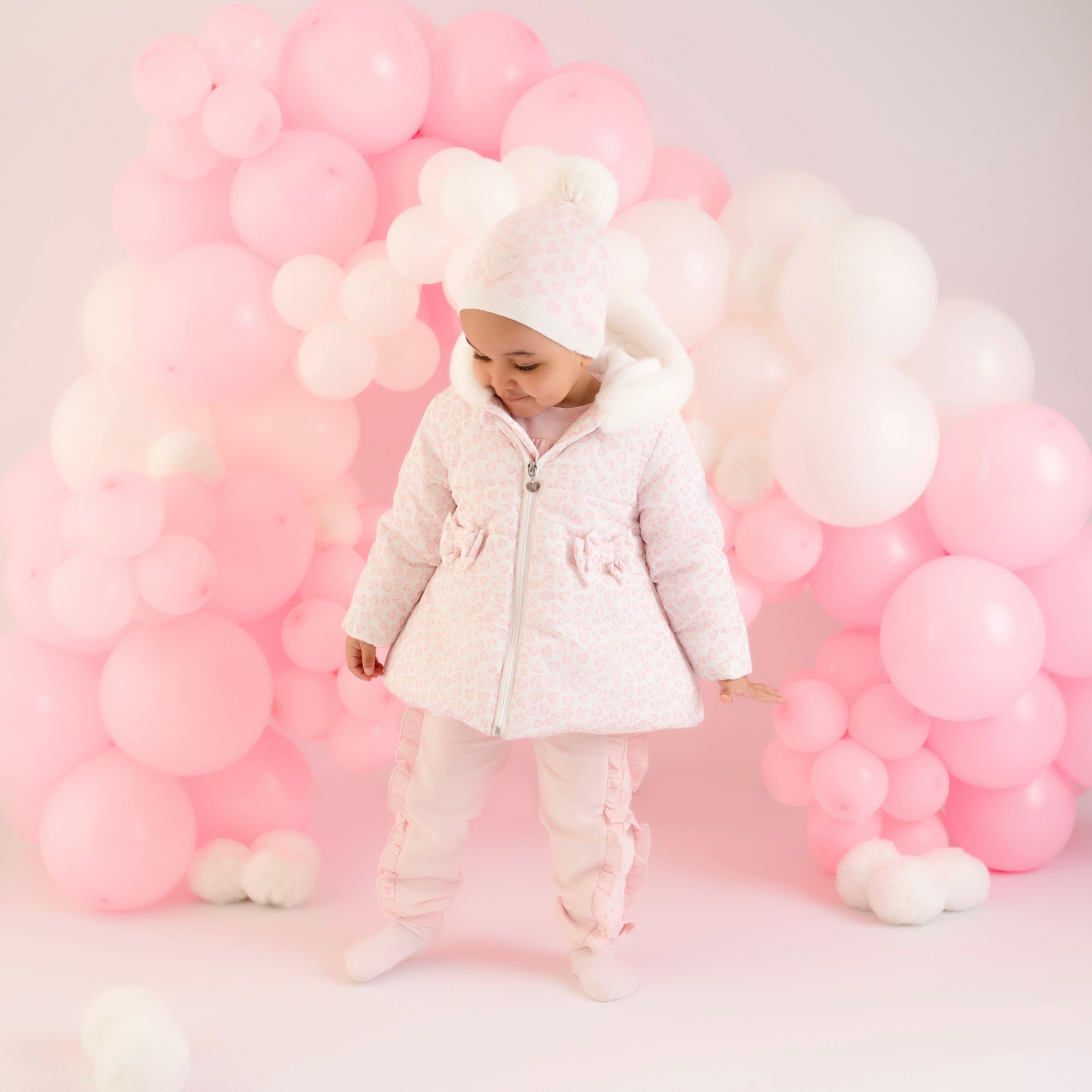 LITTLE A - Emilia Leopard Print Jacket With Faux Fur Trim - Baby Pink