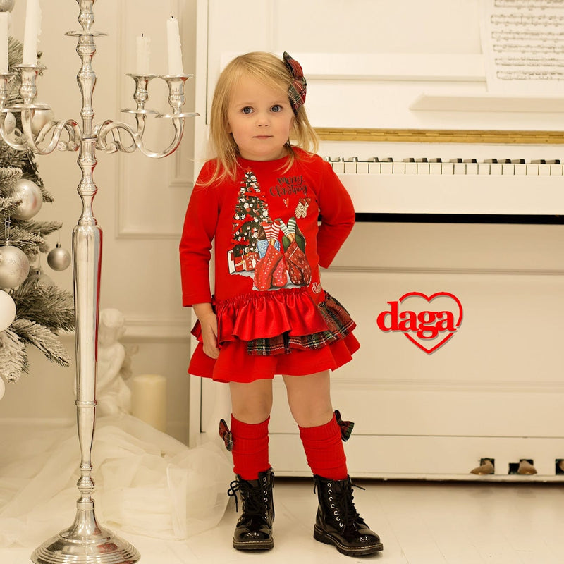 Daga - Waiting For Christmas Layered Dress - Red
